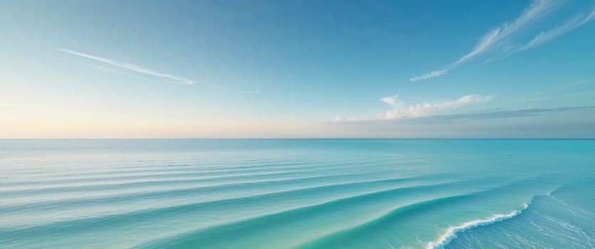 a beautiful ocean landscape with blue sky. photo