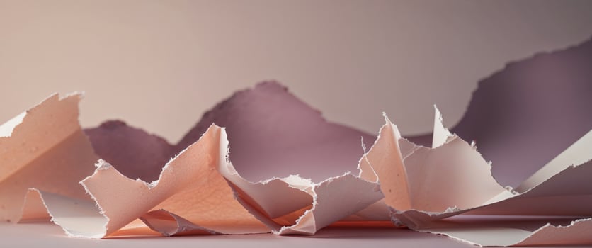 Ripped Paper Edge on Soft Pastel Background with High Contrast Abstract Composition. photo