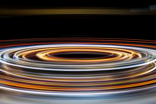 An abstract image of a circular light trail photo