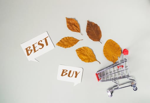 A cart with a sign that says Best Buy photo