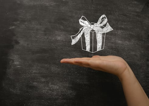 concept time to give gifts for the holidays photo