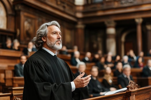 A judge speaking in court photo