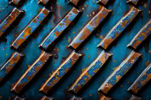 Rusty metal plate showing signs of ageing and wear creating a textured industrial background photo