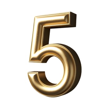 gold number five 5 isolated photo