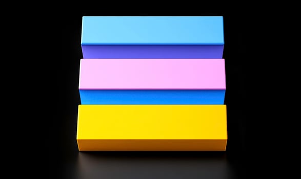 Colorful Minimalist Blocks Stacked on a Black Surface for Creative Design, Art, or Background Use in Various Projects and Presentations photo