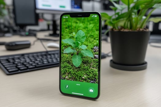 Iphone xs max plant mockup photo