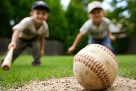 Two boys playing baseball photo