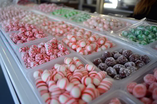 A display of candy in plastic containers photo