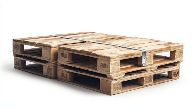 Rustic wooden pallets with metal bar - Industrial background photo