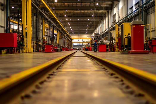 A long train track photo