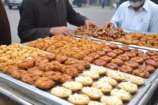 A man is buying food photo