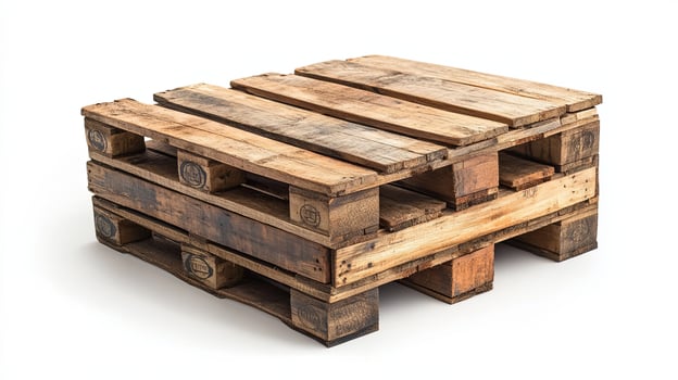 Vintage Wooden Crates Stack on White Background photo