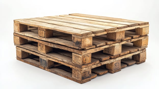 Rustic Wooden Pallets Stack for Industrial Storage photo
