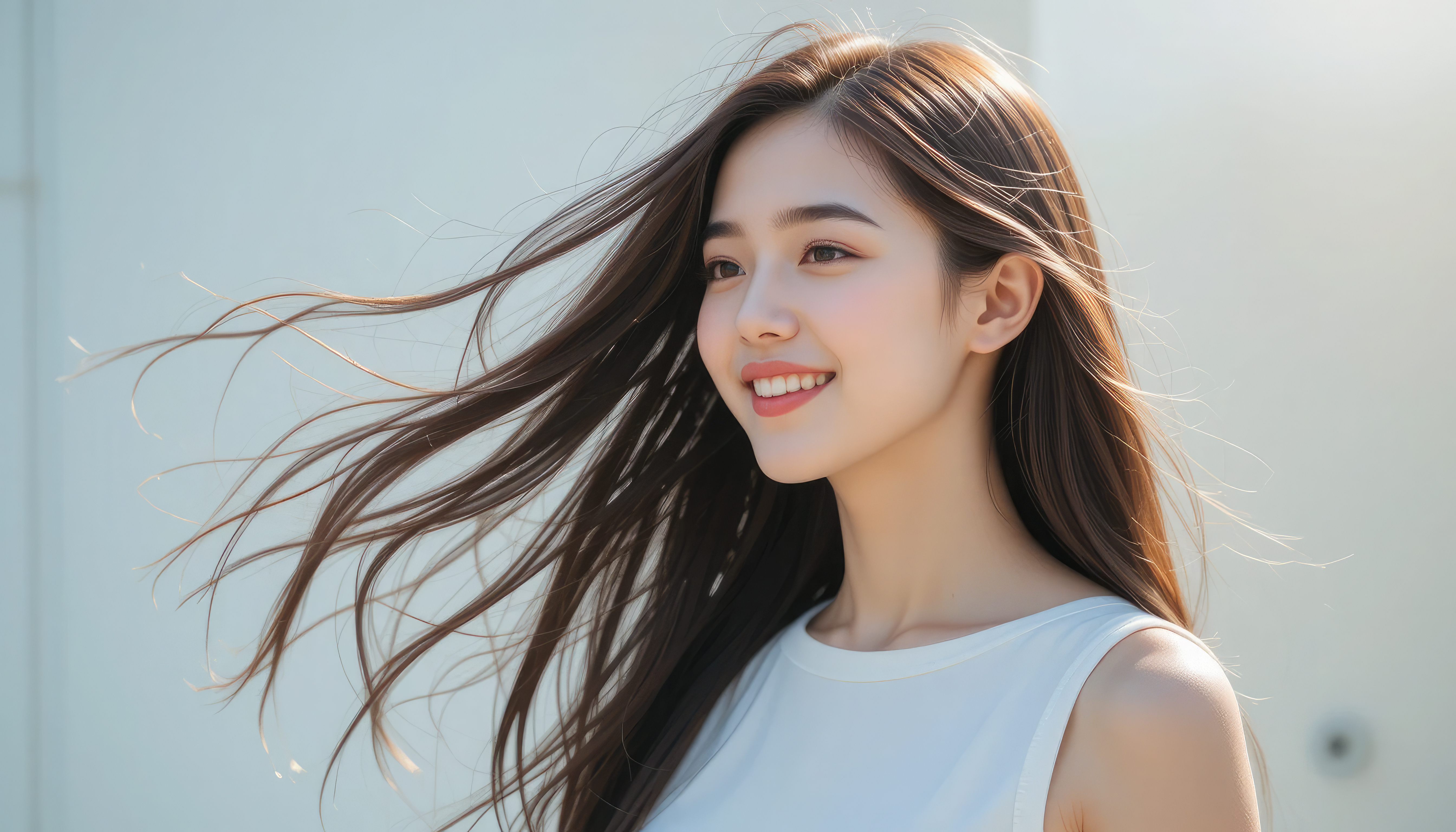 Advertising Model with Long Flowing Asian Hair photo