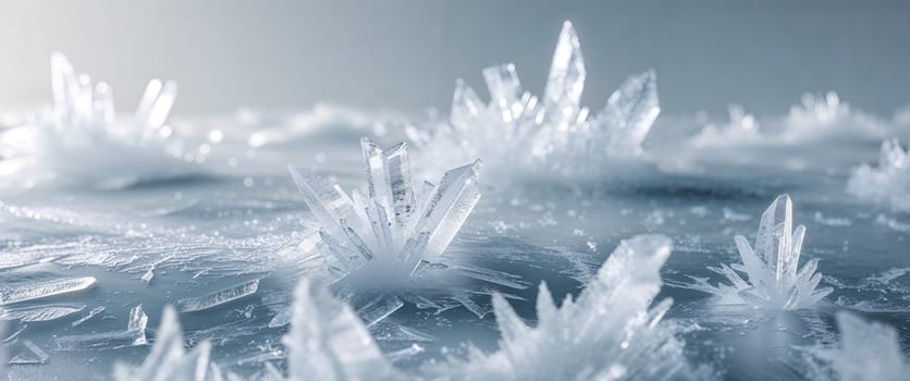 Abstract Ice Texture Frozen Surface with Crystal Shards and Frost. photo