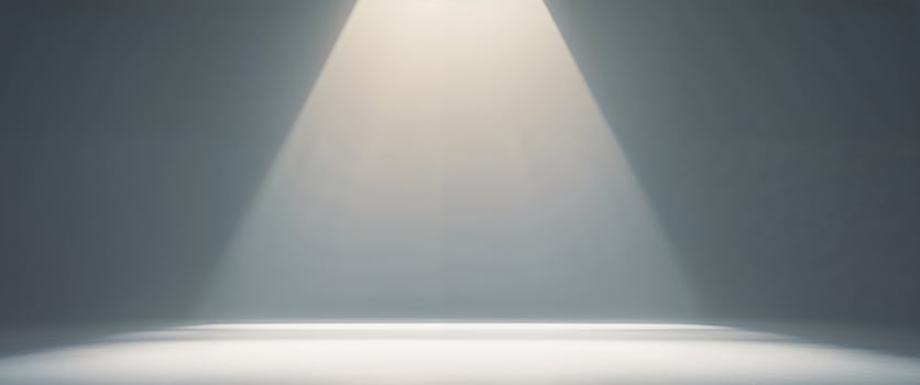 Experience a Grand Empty Stage Illuminated by a Powerful Spotlight Casting Dramatic Visual Impact Today. photo