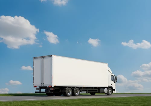 Logo Design Mockup on White Box Truck 1 photo