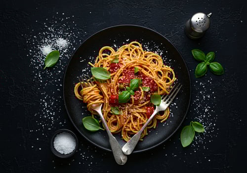 Delicious Homemade Spaghetti with Marinara Sauce photo