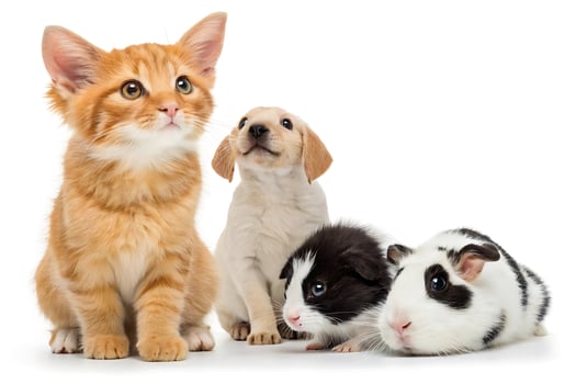 Kitten Puppy and Guinea Pigs Together photo