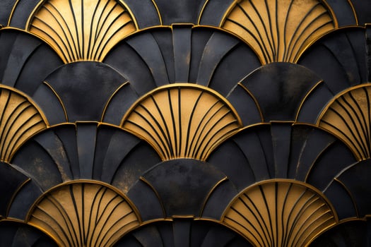 Art deco pattern creating elegant gold and black design photo
