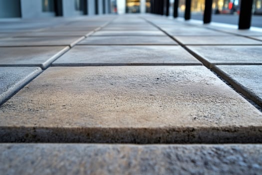 Close up of paving stone surface creating urban pathway photo