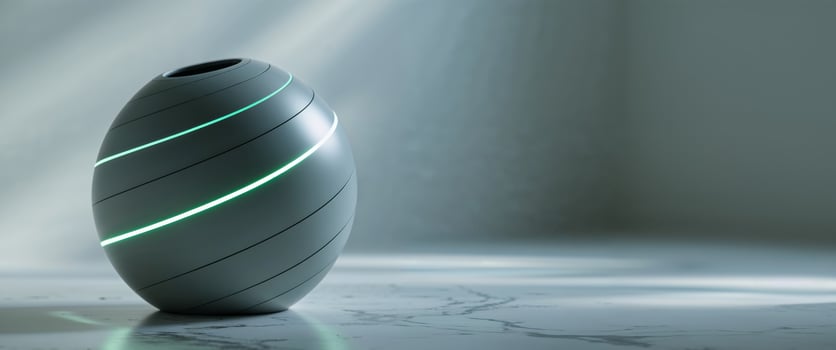 A futuristic looking vase with green lights photo