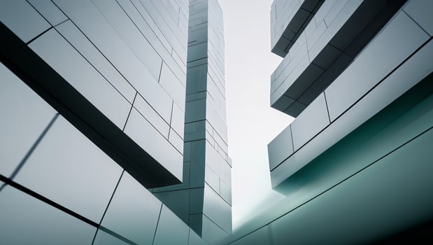 Modern Building with Sharp Rectangles and Squares photo
