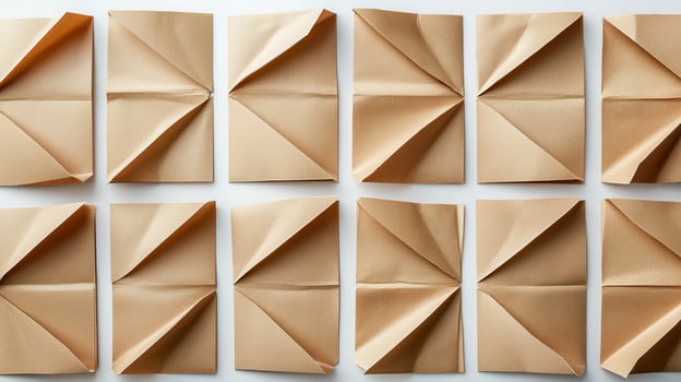 Paper folding concept, flat lay, top view, copy space, top view, fold, fold photo