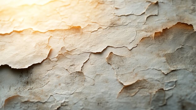 A close up of a cracked wall with the sun shining through photo