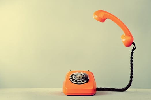 Vintage orange phone photo