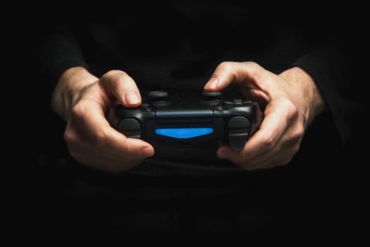 Gamepad in the hands photo