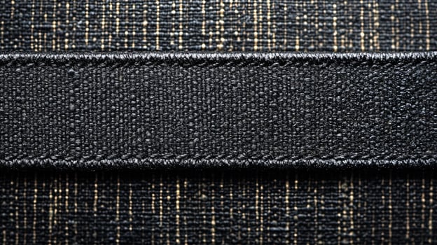A black fabric belt with a gold buckle photo
