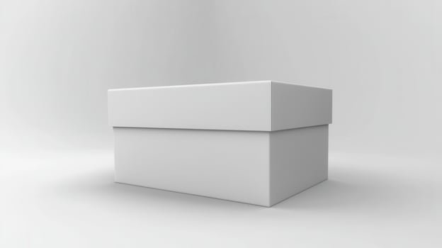 White box on a white background 3d render photo
