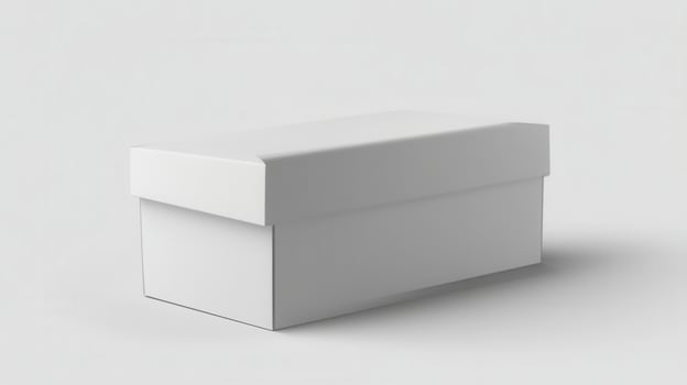 White box on a plain surface with a white background photo
