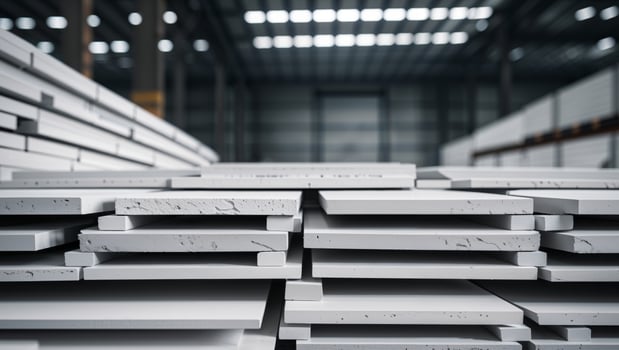 Stack of tiles in warehouse setting Ready for distribution and installation photo