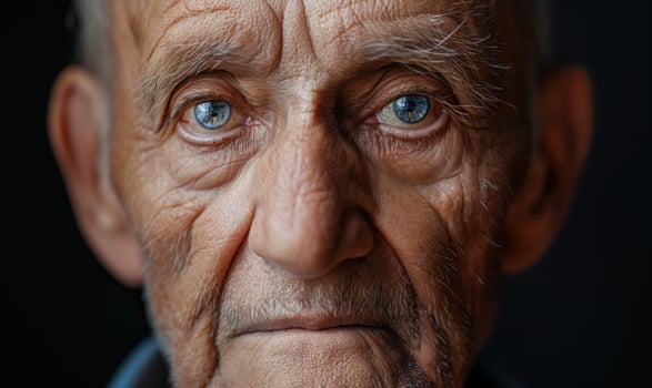 An old man with blue eyes photo