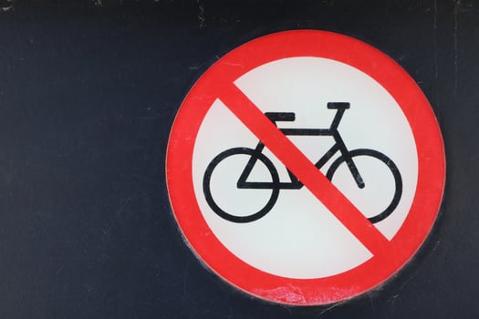 The sign prohibiting bicycles in the urban area is crucial for maintaining safety and design photo