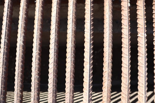 Industrial Steel Bars Featuring Unique and Distinctive Textured Patterns and Designs photo