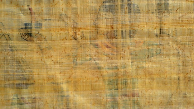 A painting of people on a yellow cloth photo