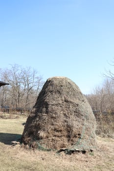 The Traditional Haystack is found in a Scenic Landscape, beautifully representing rural life photo