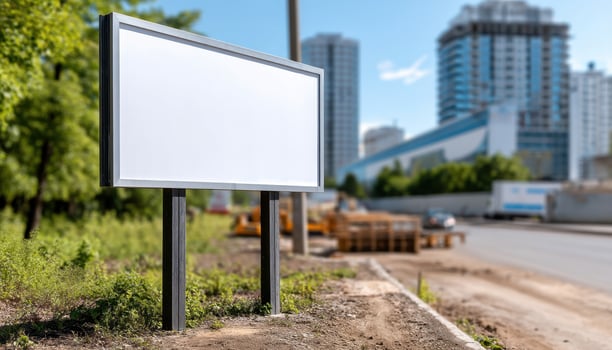 Billboard advertising space available urban area outdoor display daylight marketing opportunity photo