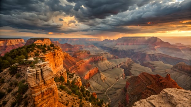 Grand Canyon Sunset Dramatic Landscape Vista photo