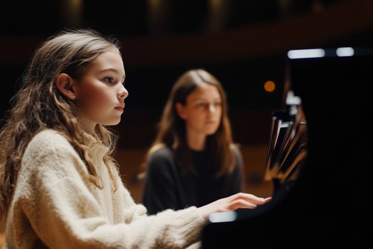 Young Pianist in Focused Performance photo