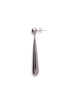 Elegant silver dangle earring on white background minimalist jewelry fashion photo
