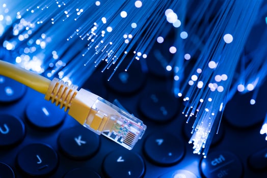 Internet cable, fiber optics concept photo
