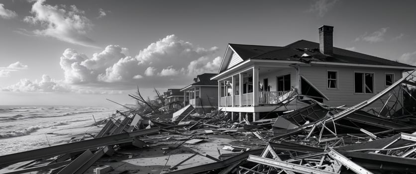A residence devastated by the fierce Hurricane along the Coast. photo