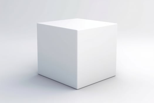 White cube on a white background. photo