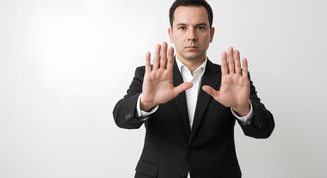 Businessman Expressing Rejection or Denial photo