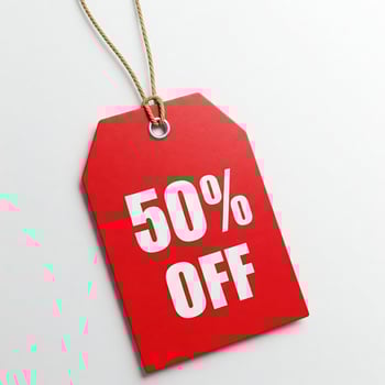 50 Off Promotional Tag for Retail or E-Commerce photo
