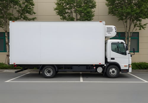 Logo Design Mockup on Black White Truck 2 photo